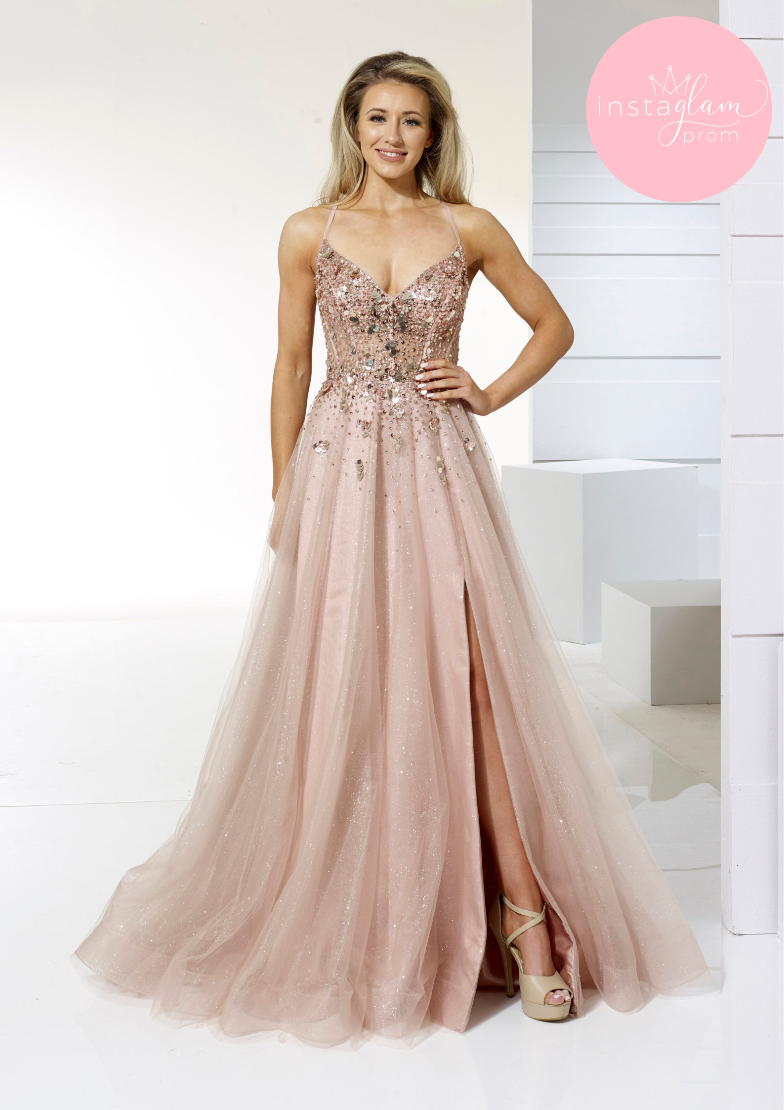 Rose Gold & Silver Prom/ Evening Dresses