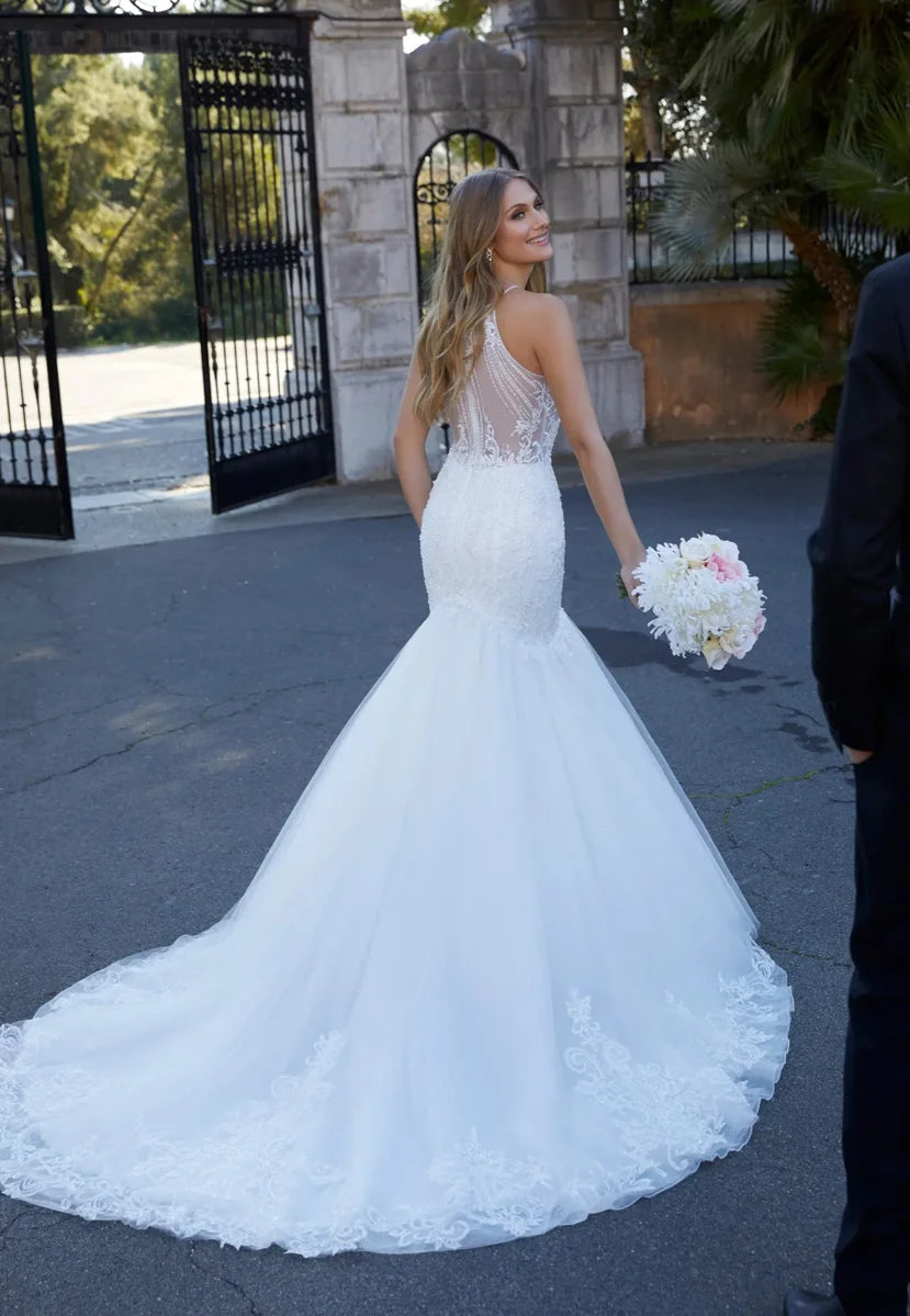 Ronald Joyce Delpha Style 69577 Fishtail Wedding Dress Size 12 (Ex Bridal Shop Sample)