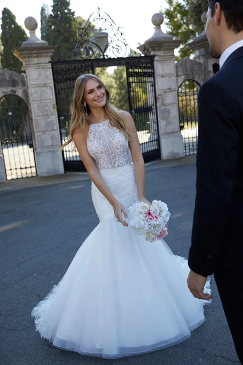 Ronald Joyce Delpha Style 69577 Fishtail Wedding Dress Size 12 (Ex Bridal Shop Sample)