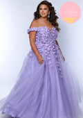 Off the shoulder plus size prom / evening dress