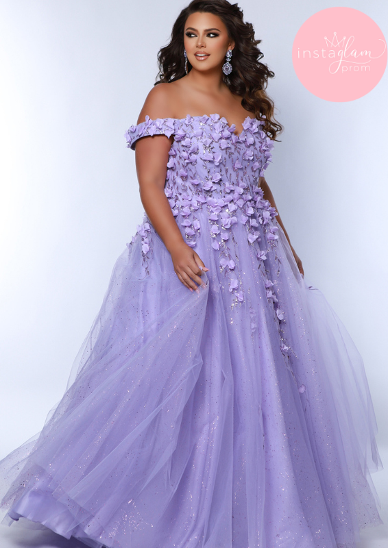 Dream Catcher Off The Shoulder Plus Size Prom / Evening Dress