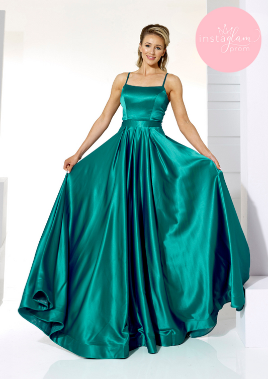 Satin aline prom/evening dress -style AF22214