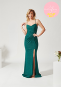 Glitter fabric fitted prom / evening dress corset back- Style AF3301