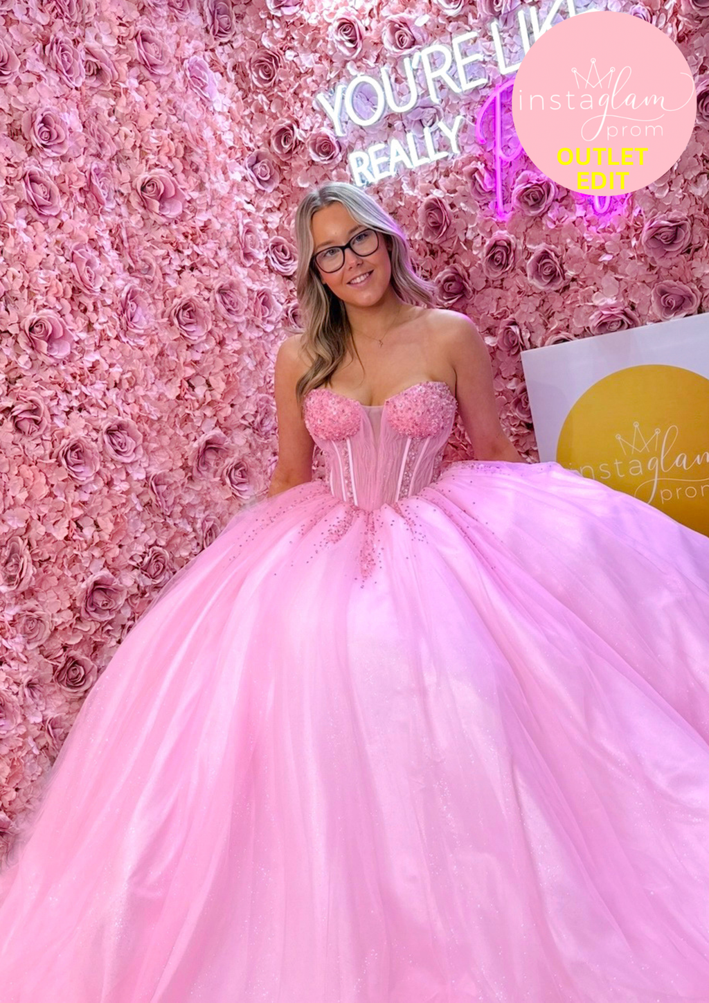 Ballgown Prom dress with boned bodice and corset back- Style AF5606