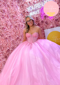 Ballgown Prom dress with boned bodice and corset back- Style AF5606