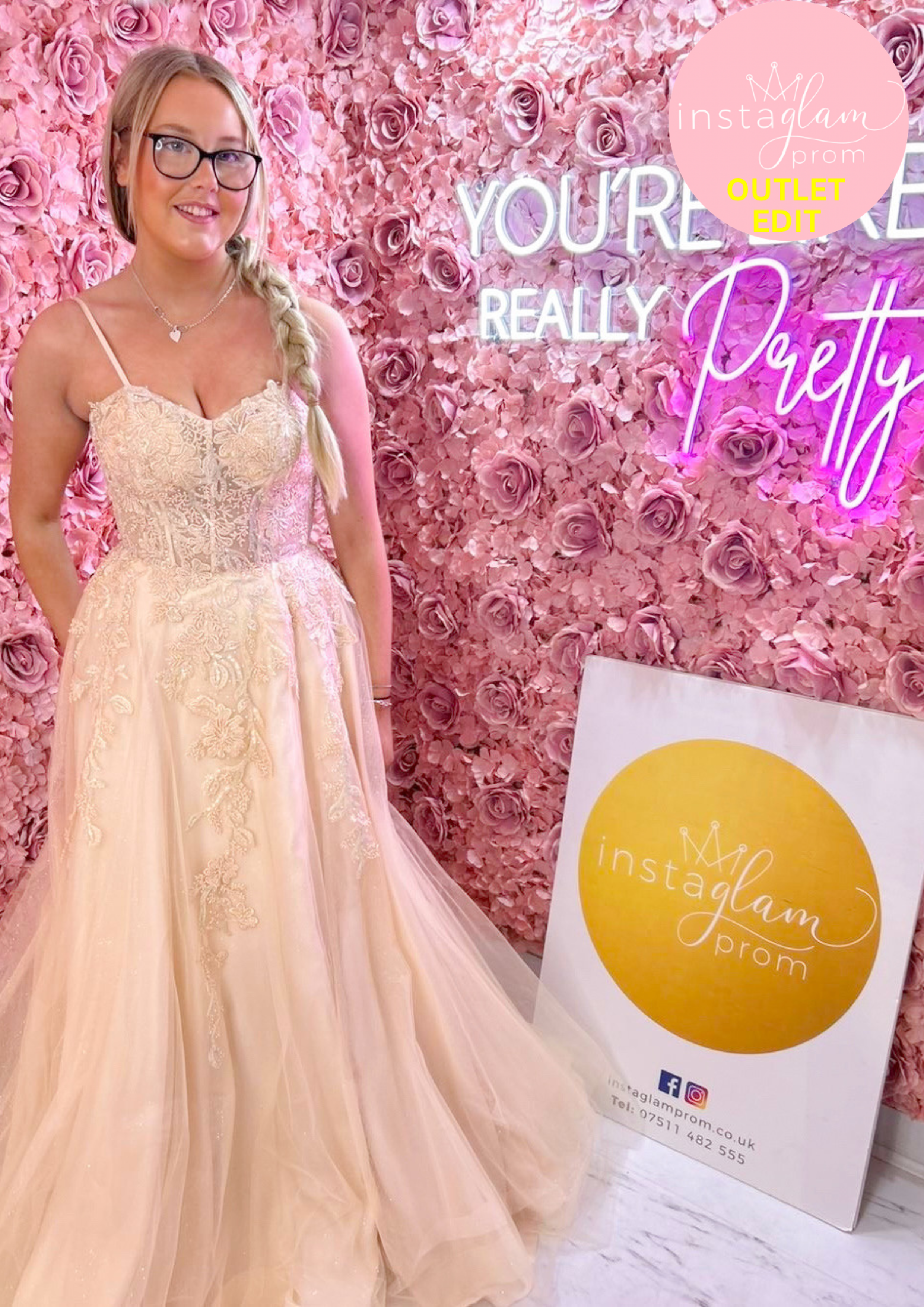 Detailed a-line prom dress with leg split- Style 5412