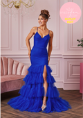 Fishtail prom/ evening dress with leg split corset back- Style AF5502