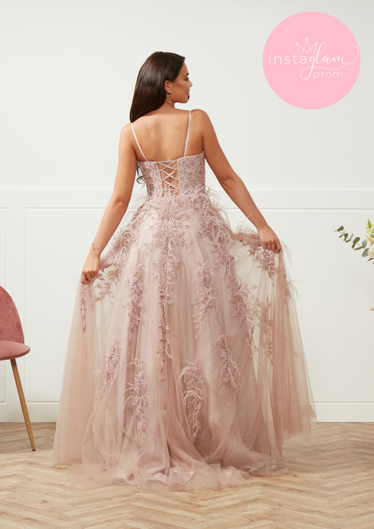 Feathered ballgown-style AF4331