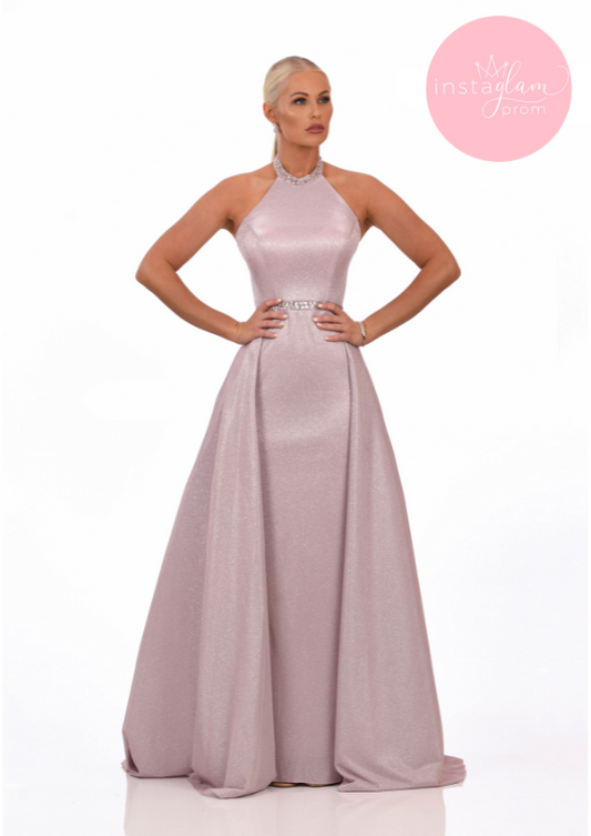 Rose fitted prom/ evening dress with train - style AF19402