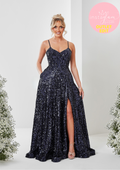 Aline sequin prom / evening dress with boned &nbsp;bodice and corset back- Style AF5319