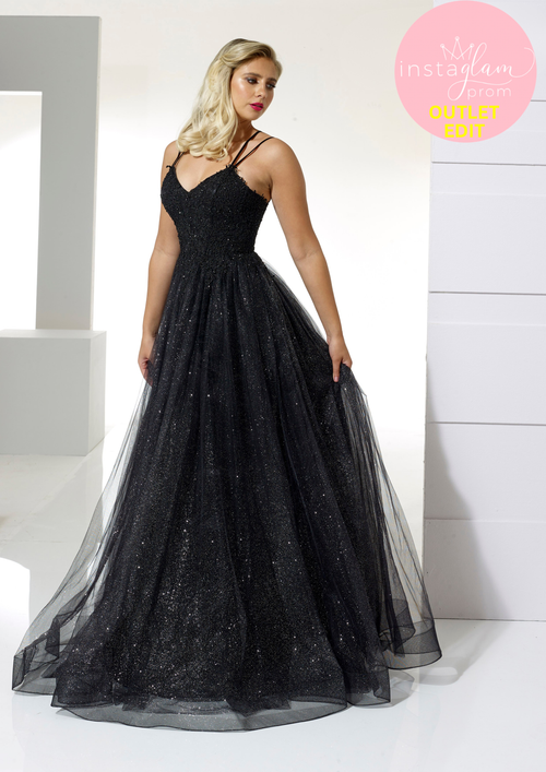Ball gown Prom/ evening dress with glitter skirt and lace bodice- Style AF22213