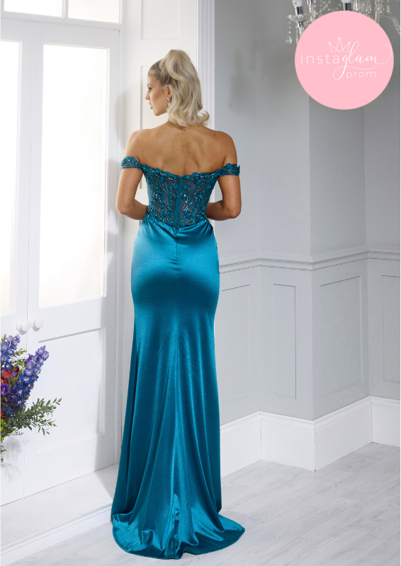 Off the shoulder fitted prom/ evening dress- style AF3444