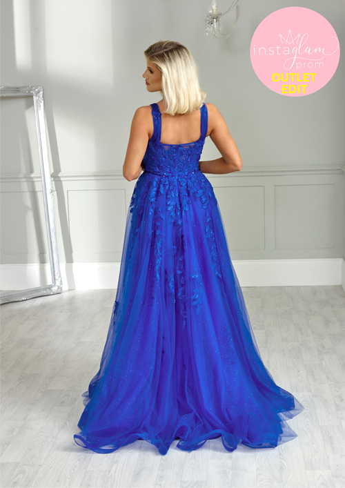 Aline Prom dress with lace detail and leg split- Style AF1944