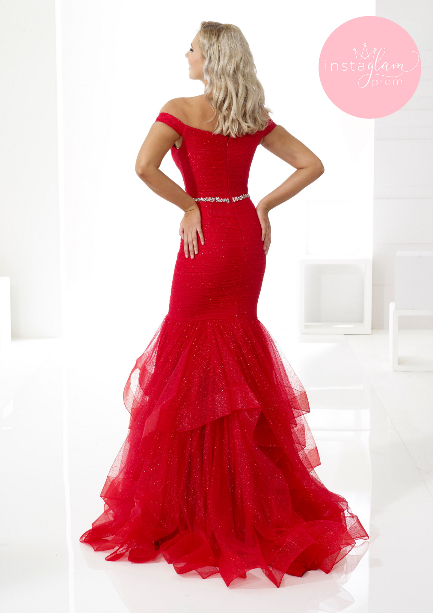 Red fishtail prom/ evening dress -style AF20468