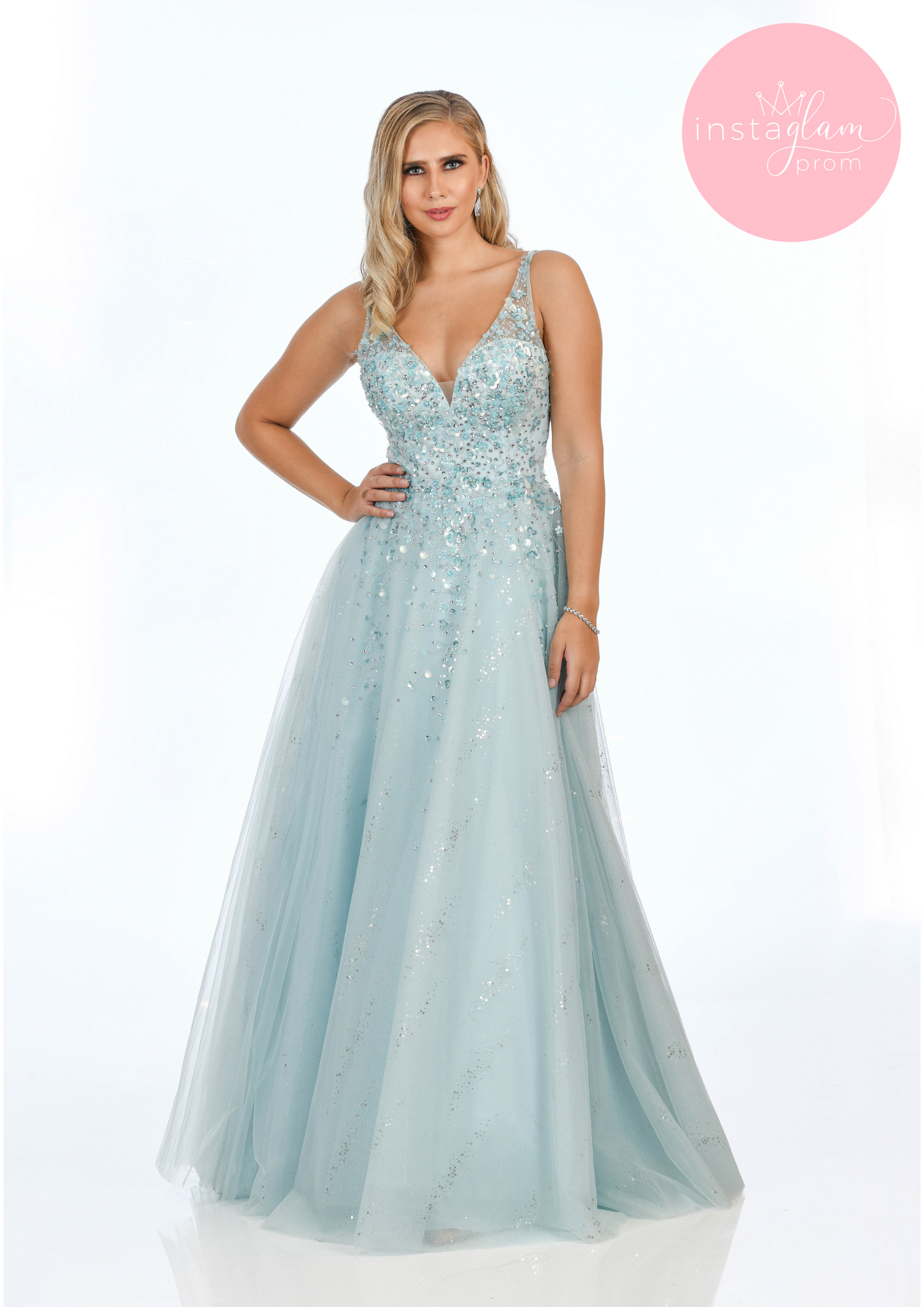 Ice blue ballgown prom/ evening dress -style AF20438