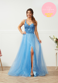 Aline Prom/ evening dress with beaded bodice & leg split- Style AF4336