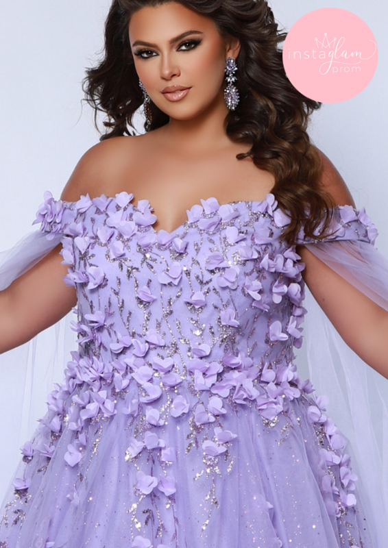 Dream Catcher Off The Shoulder Plus Size Prom / Evening Dress