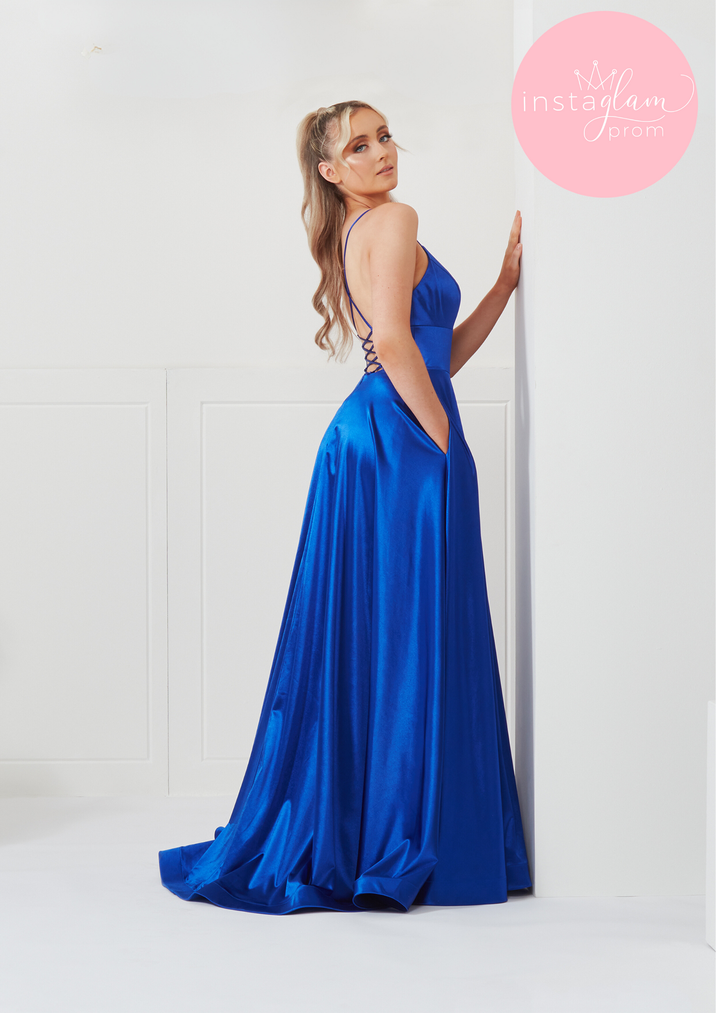 Satin Aline prom/evening dress - style AF3320