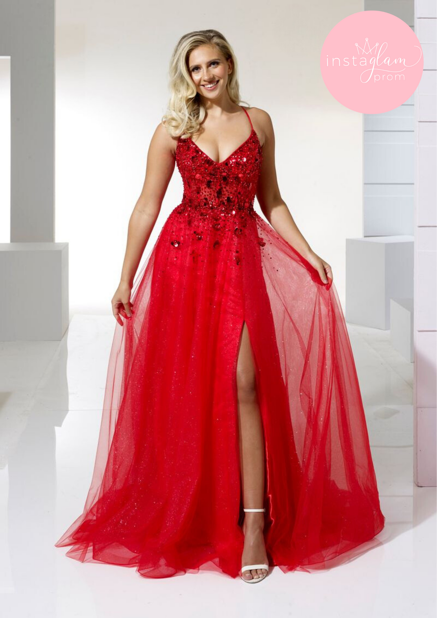 Aline prom/ evening dress with leg split- style AF42211