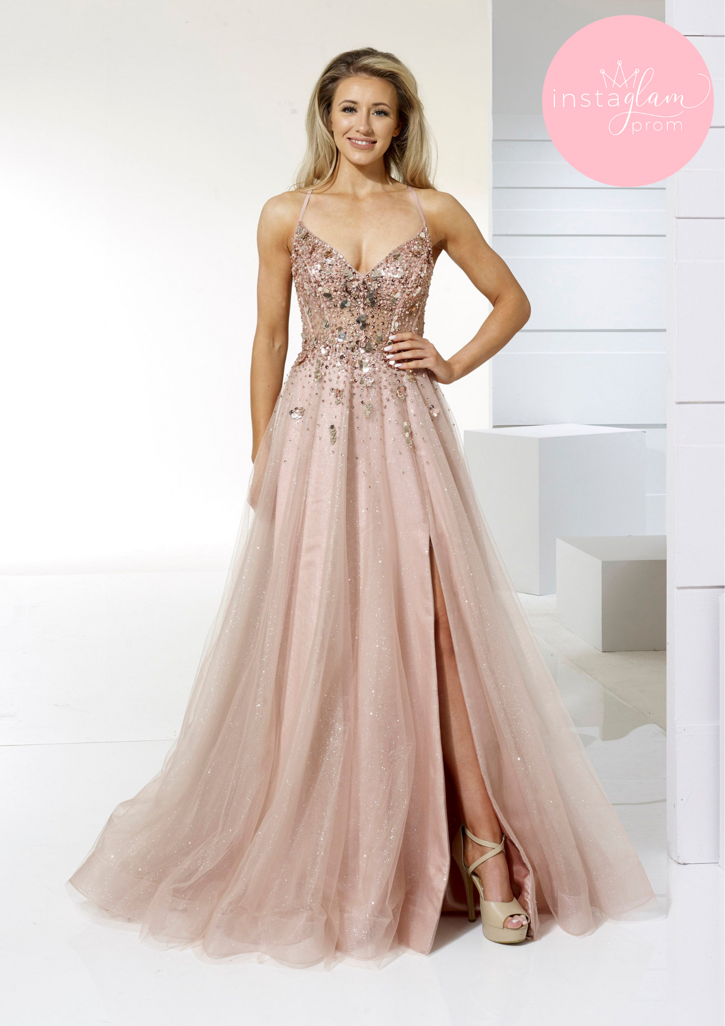 Aline prom/ evening dress with leg split- style AF42211