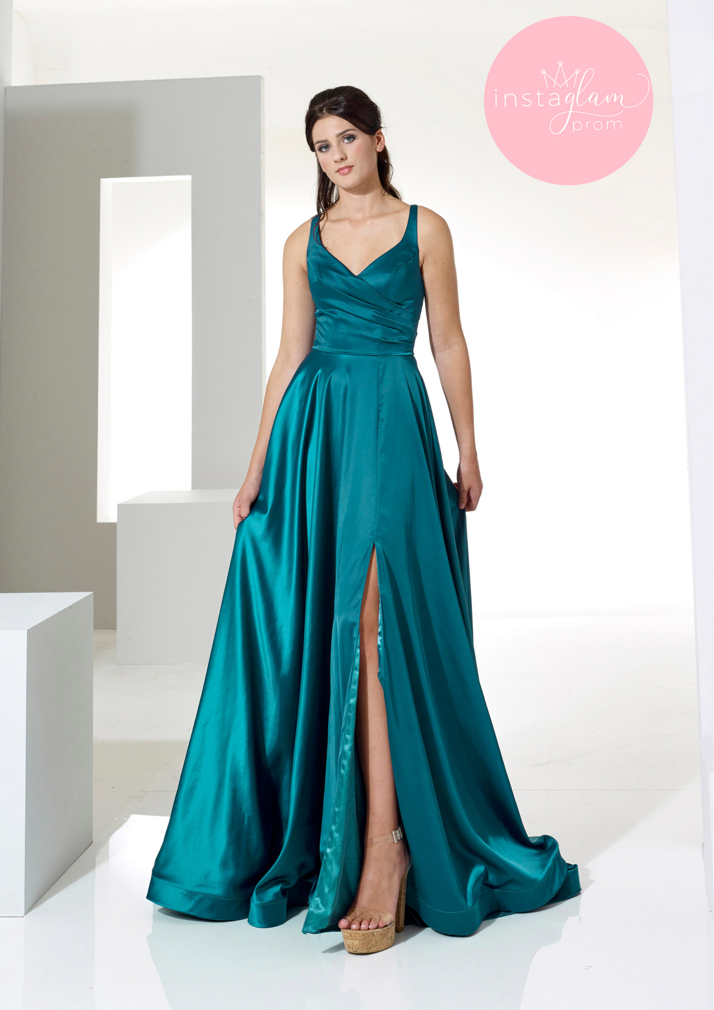 Satin aline prom/ evening dress -style AF42220