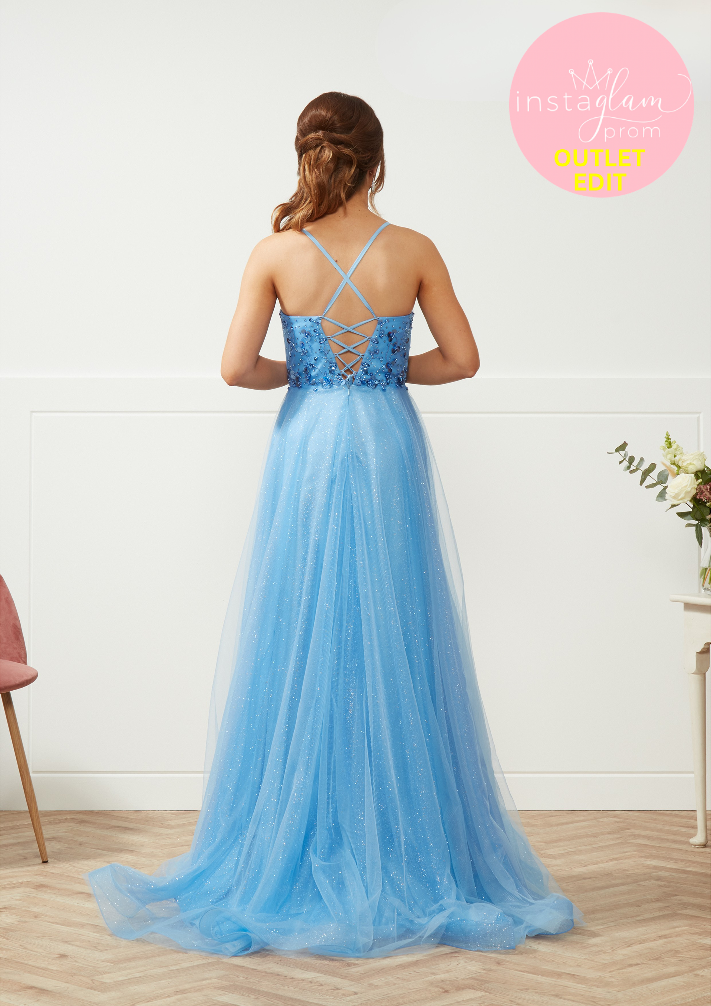 Aline Prom/ evening dress with beaded bodice & leg split- Style AF4336