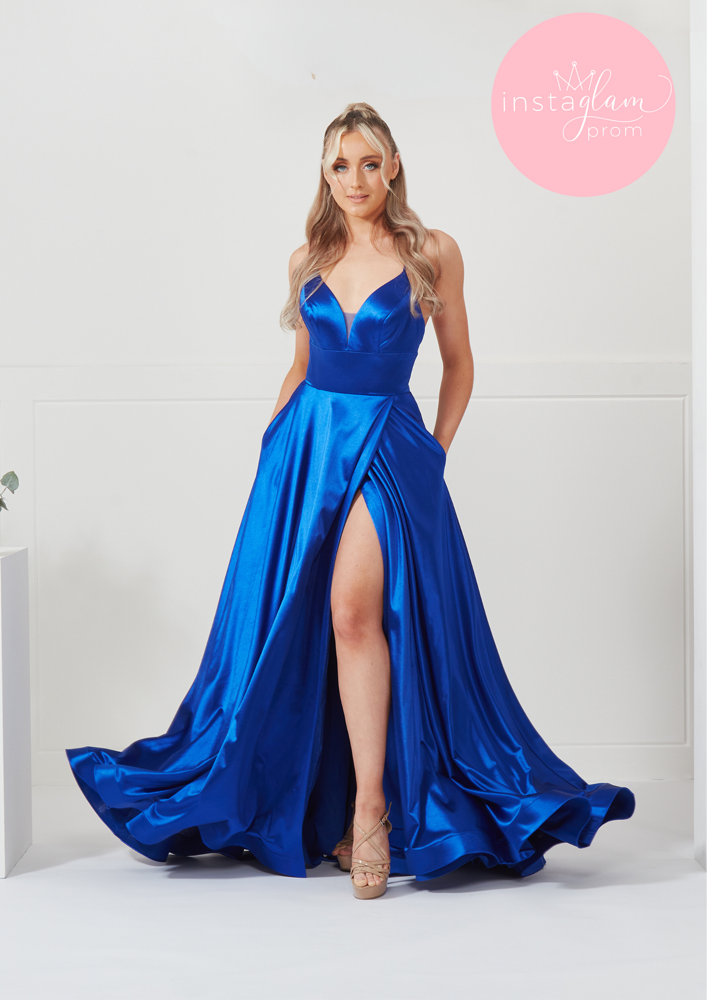 Satin Aline prom/evening dress - style AF3320