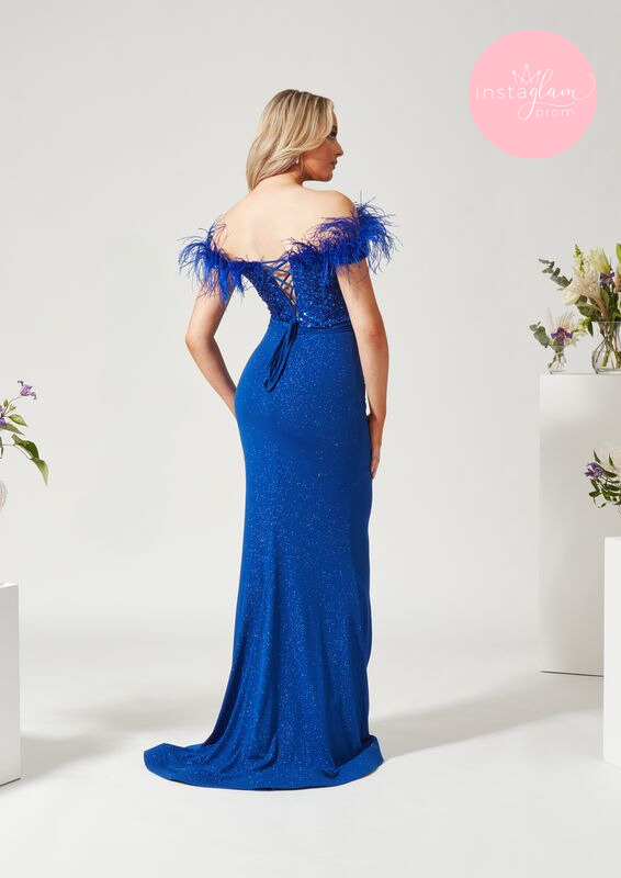 Glitter fabric off the shoulder prom/ evening dress -style AF4327