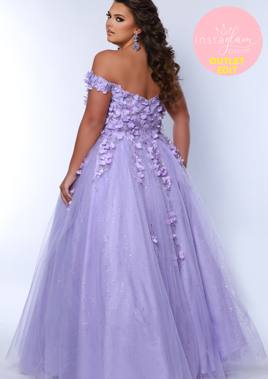 Off the shoulder plus size prom / evening dress