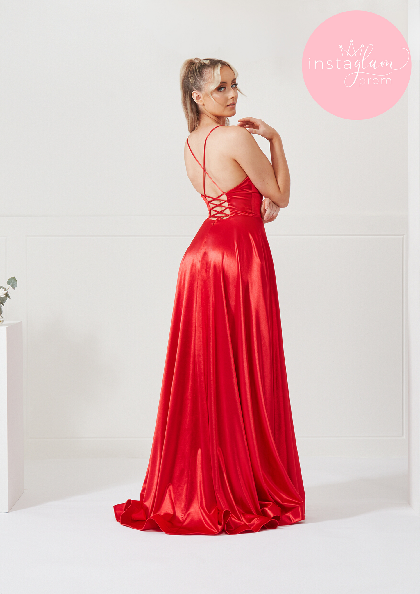 Satin Aline prom/evening dress - style AF3320