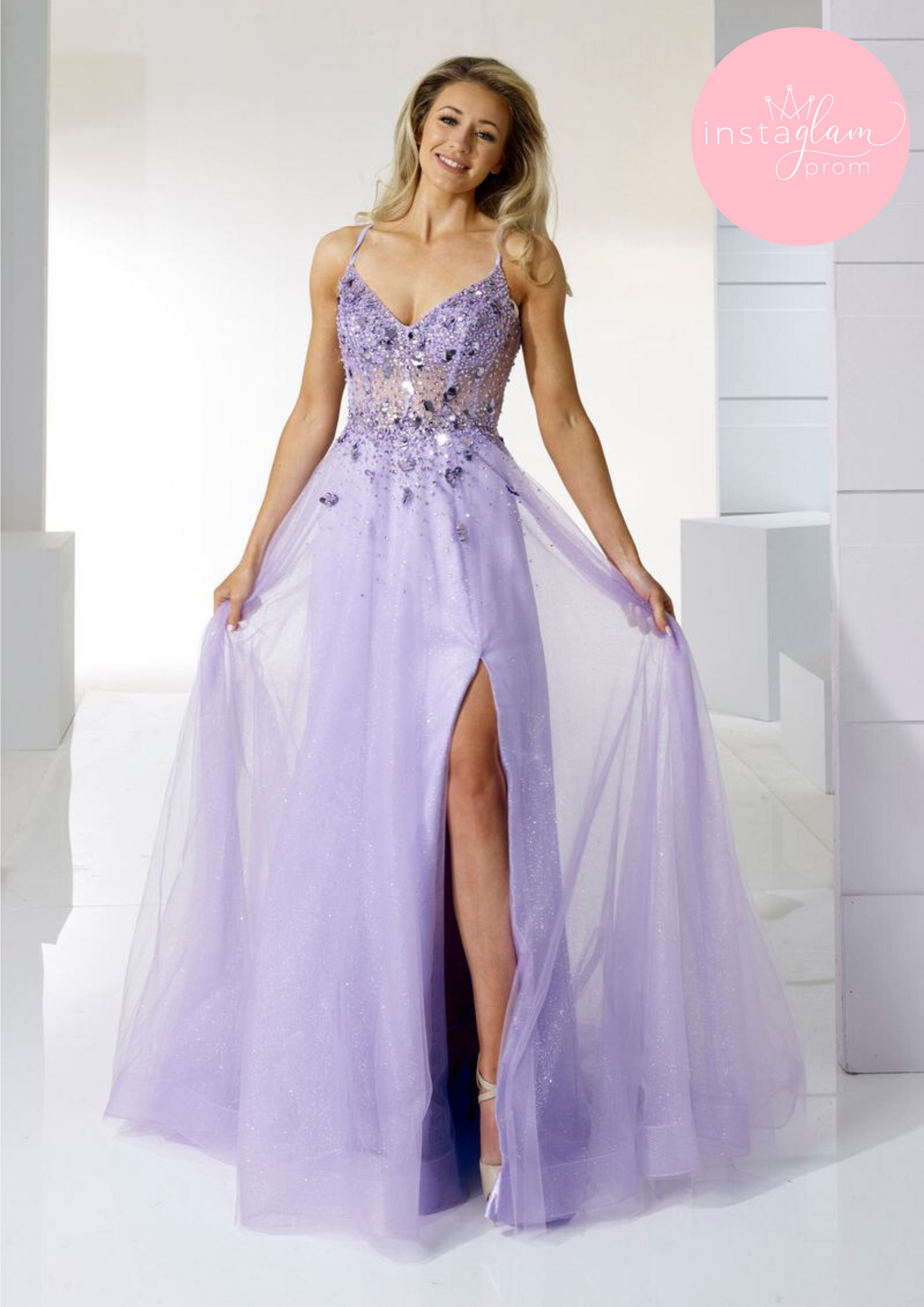 Aline prom/ evening dress with leg split- style AF42211