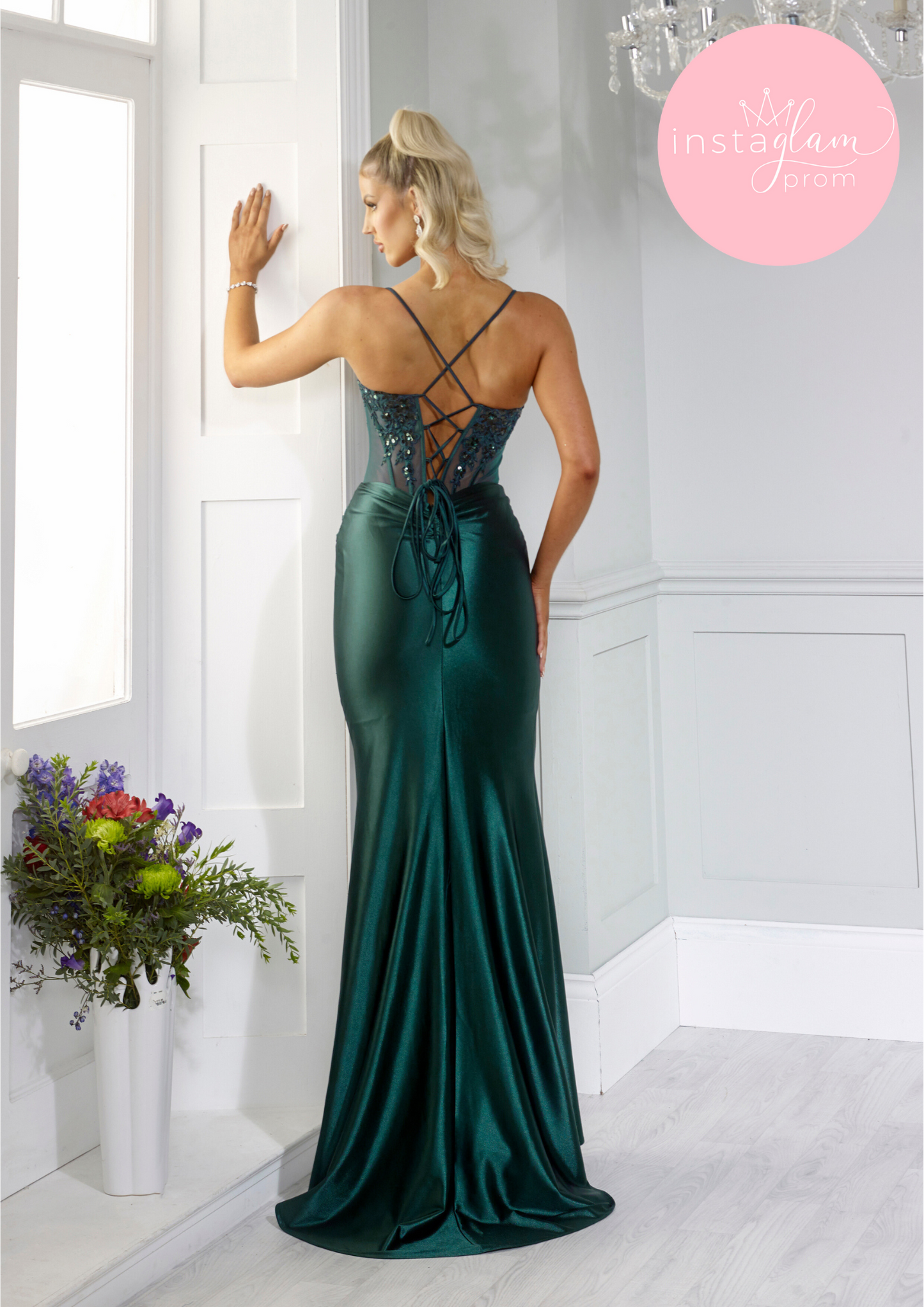 Satin fitted dress -style AF3844