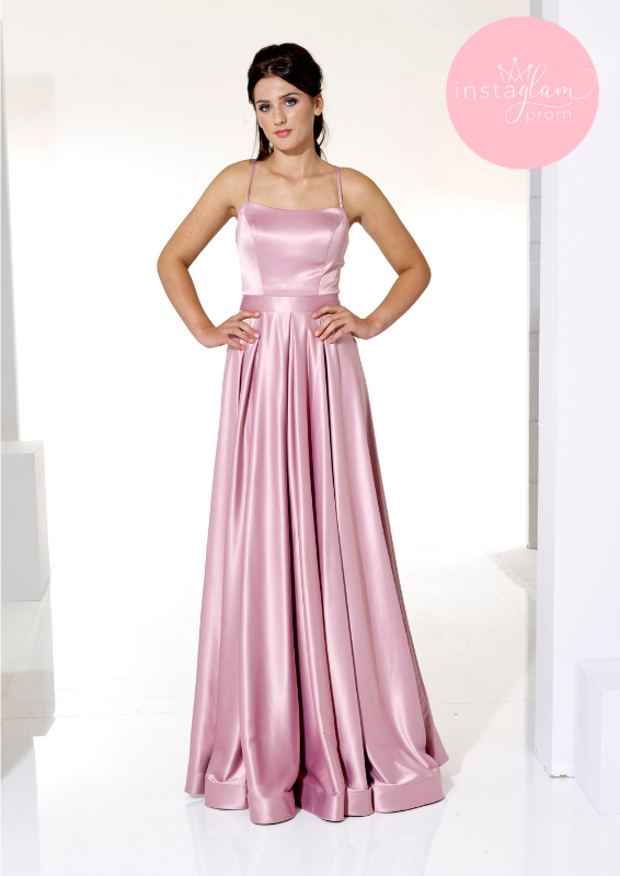 Satin aline prom/evening dress -style AF22214