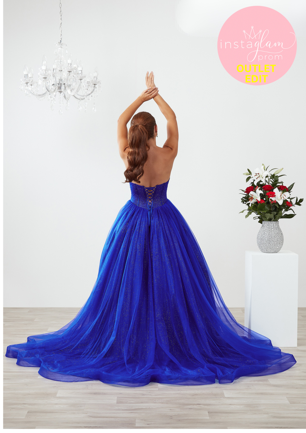 Ballgown strapless Prom dress with boned bodice and beaded detail- Style AF6656