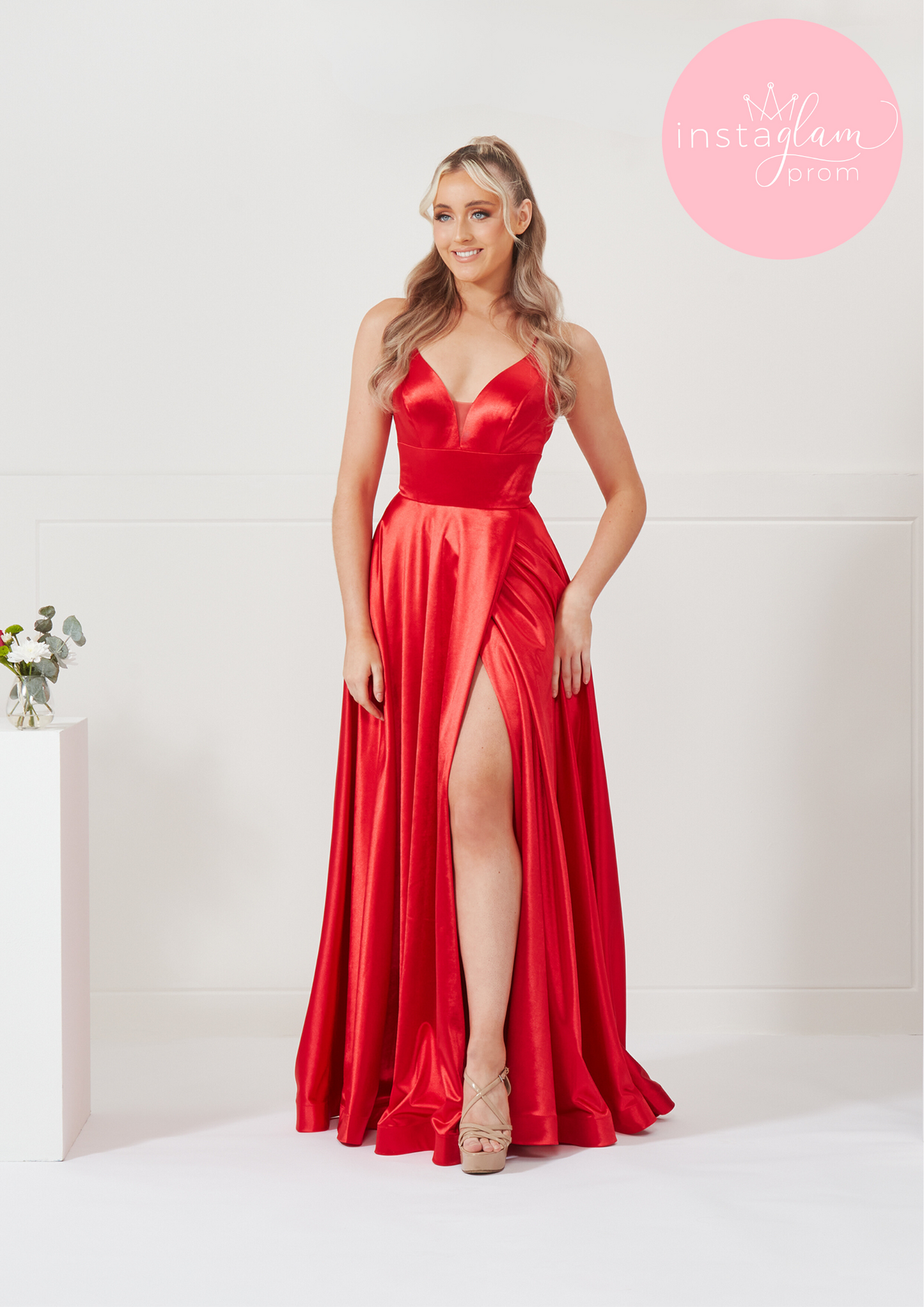 Satin Aline prom/evening dress - style AF3320