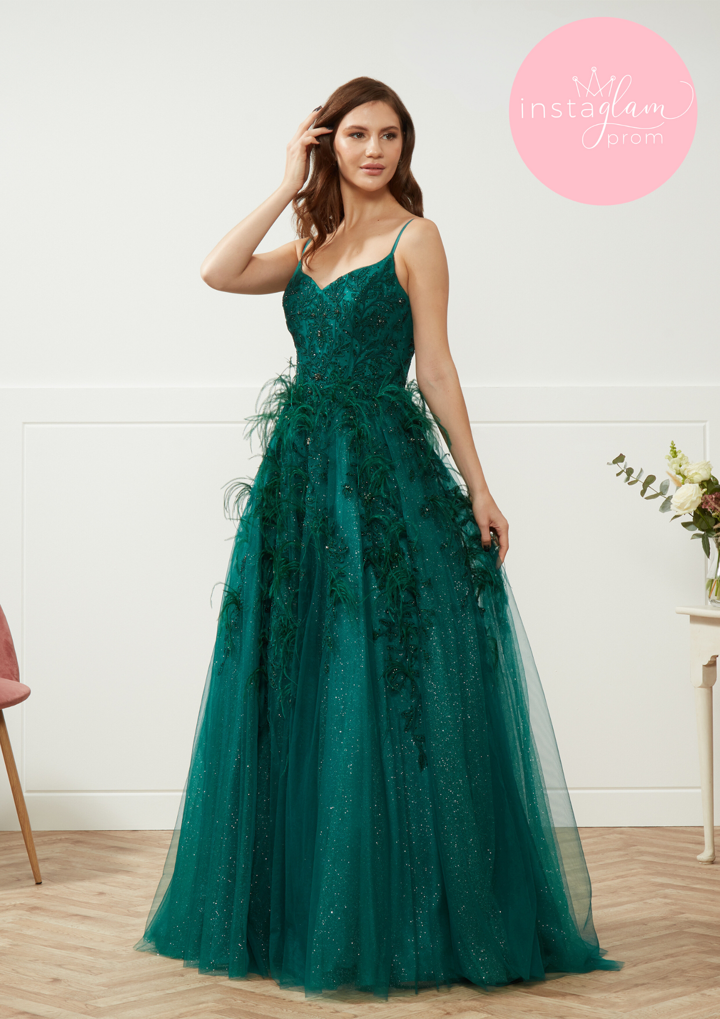 Feathered ballgown-style AF4331