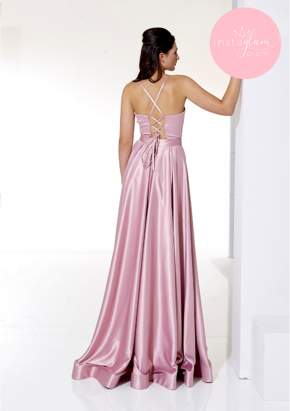 Satin aline prom/evening dress -style AF22214