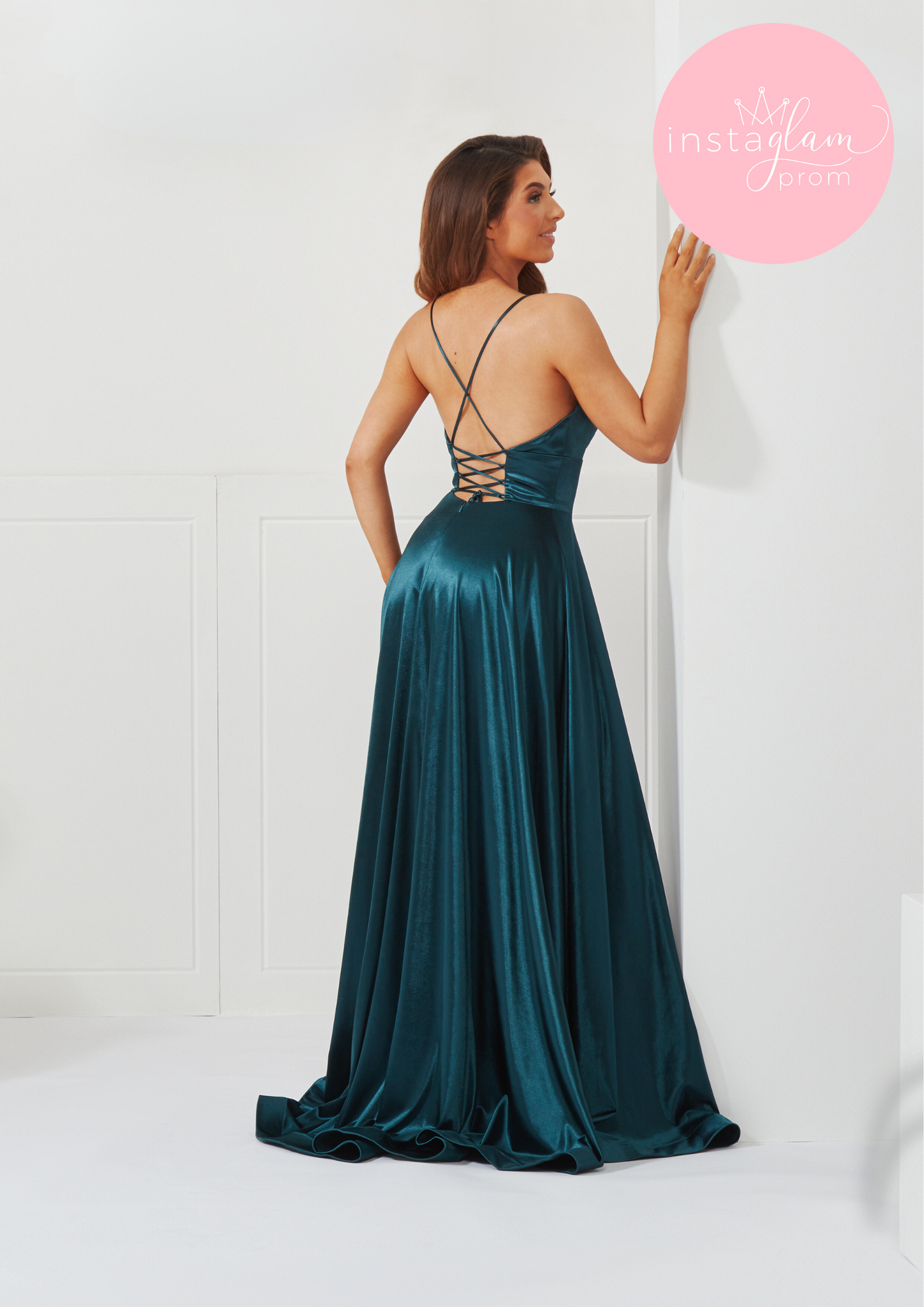 Satin Aline prom/evening dress - style AF3320