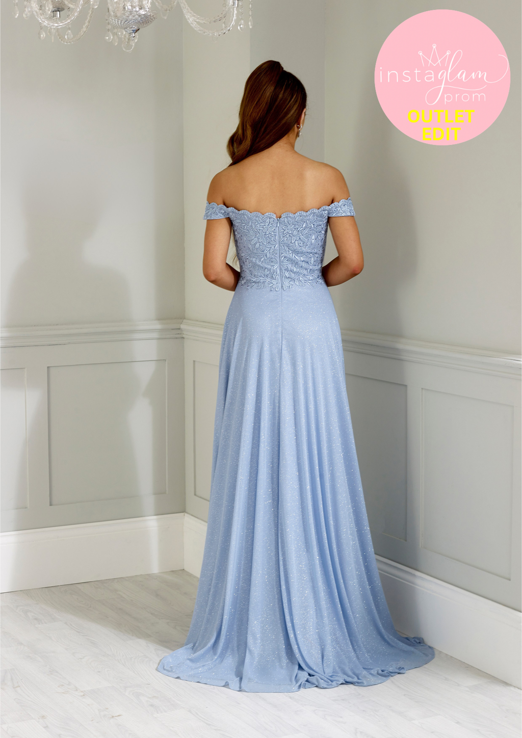 Off the shoulder aline with high back and leg slit -style AF9844