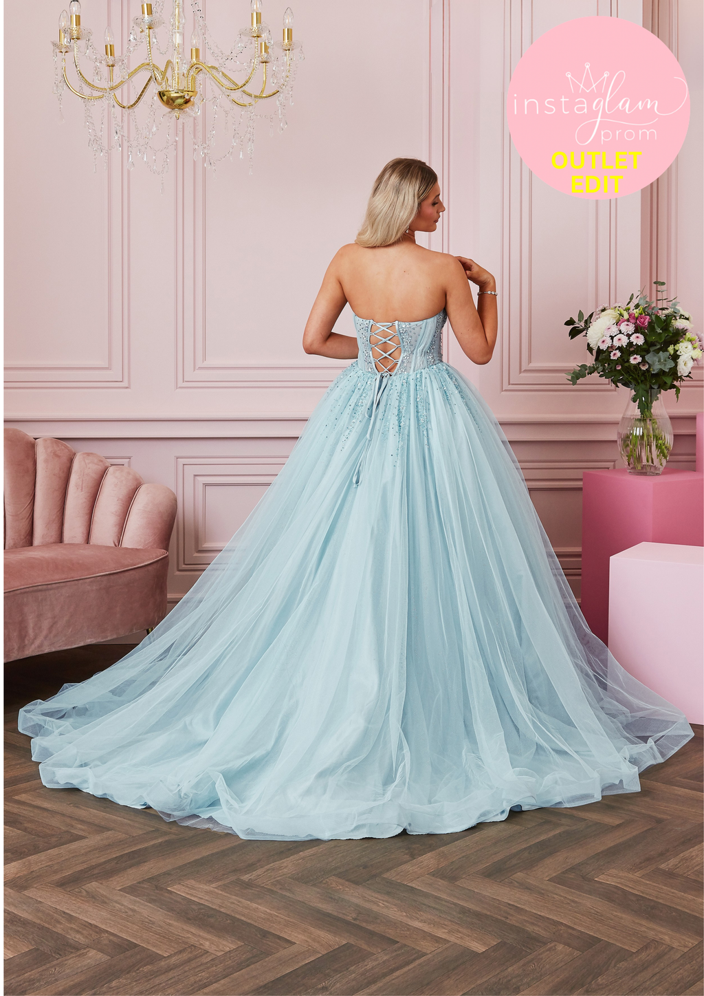 Ballgown Prom dress with boned bodice and corset back- Style AF5606