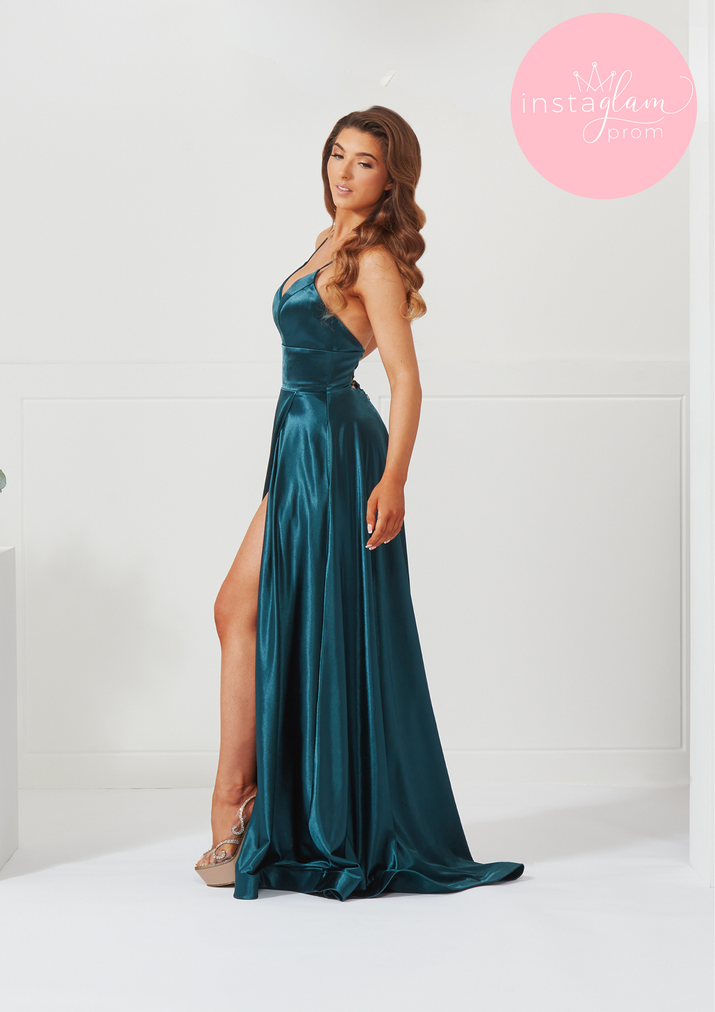 Satin Aline prom/evening dress - style AF3320