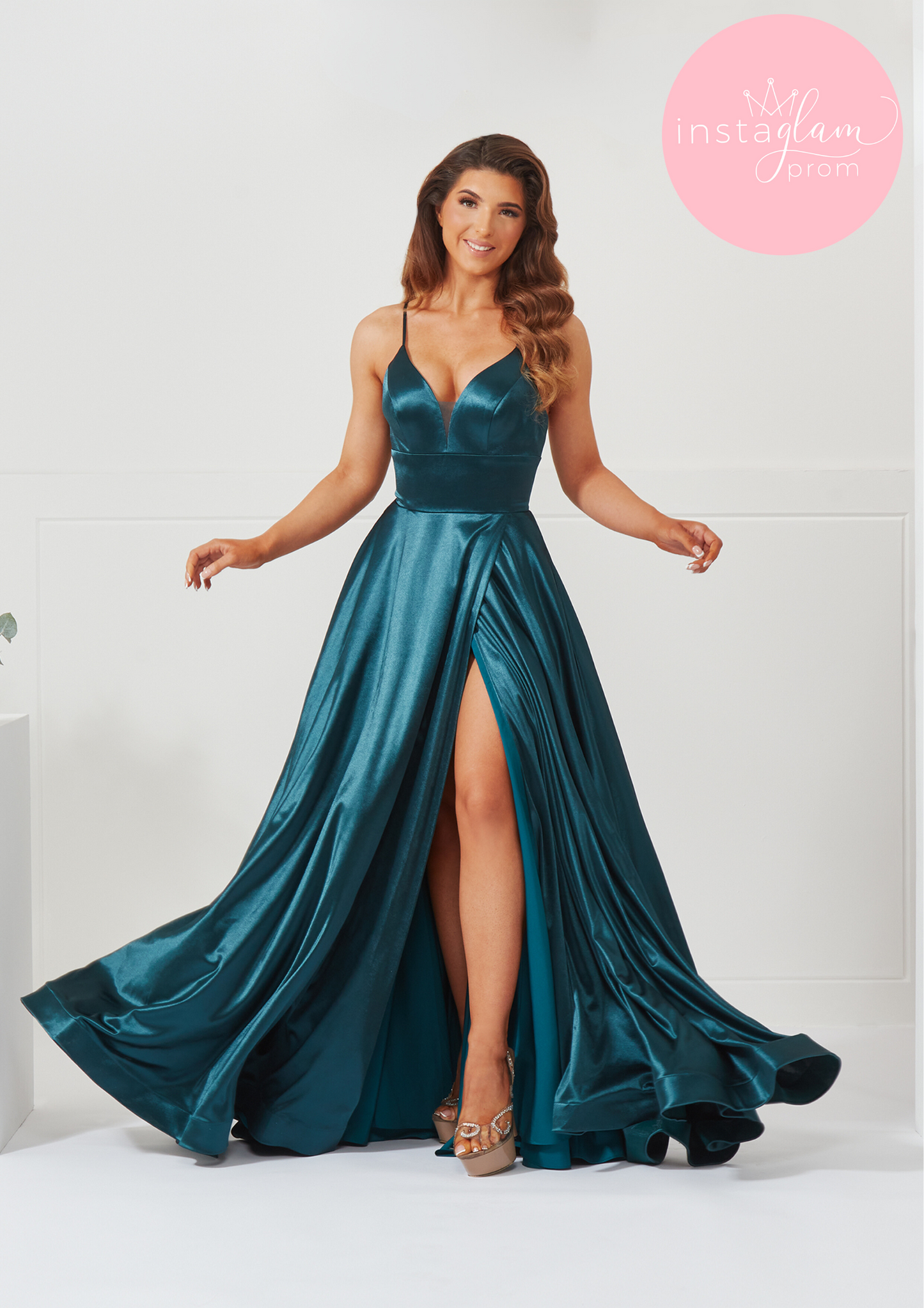 Satin Aline prom/evening dress - style AF3320