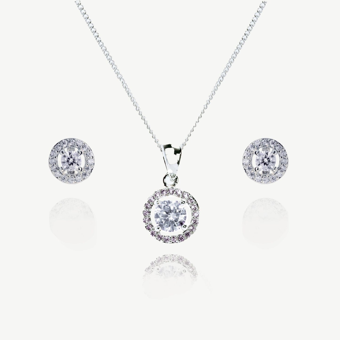 BALMORAL RHODIUM CRYSTAL DAINTY PROM SET