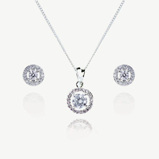 BALMORAL RHODIUM CRYSTAL DAINTY PROM SET