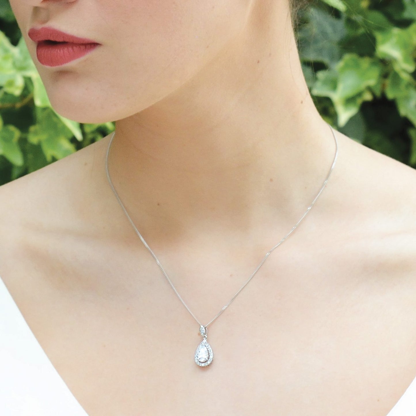 BELMONT RHODIUM CRYSTAL TEARDROP PROM SET