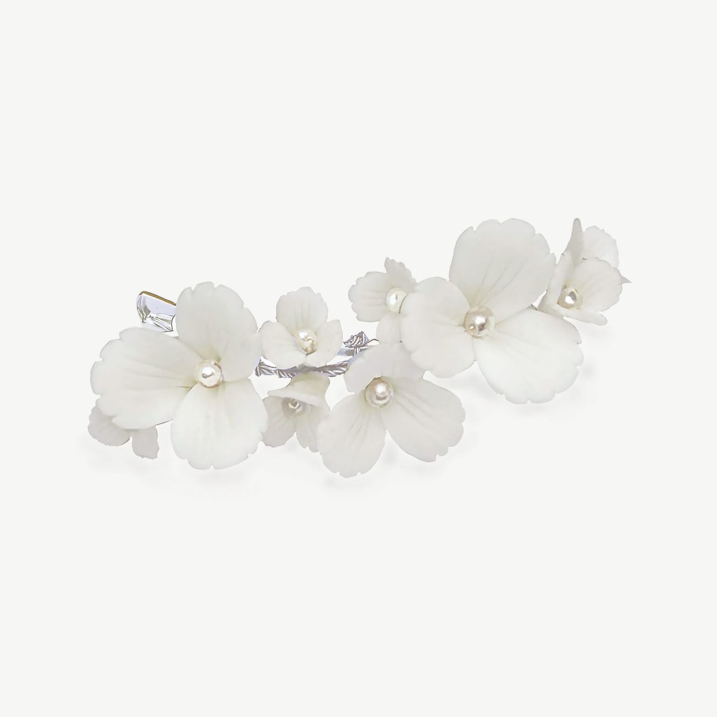 ELDERFLOWER CERAMIC FLOWER PETAL PROM CLIP