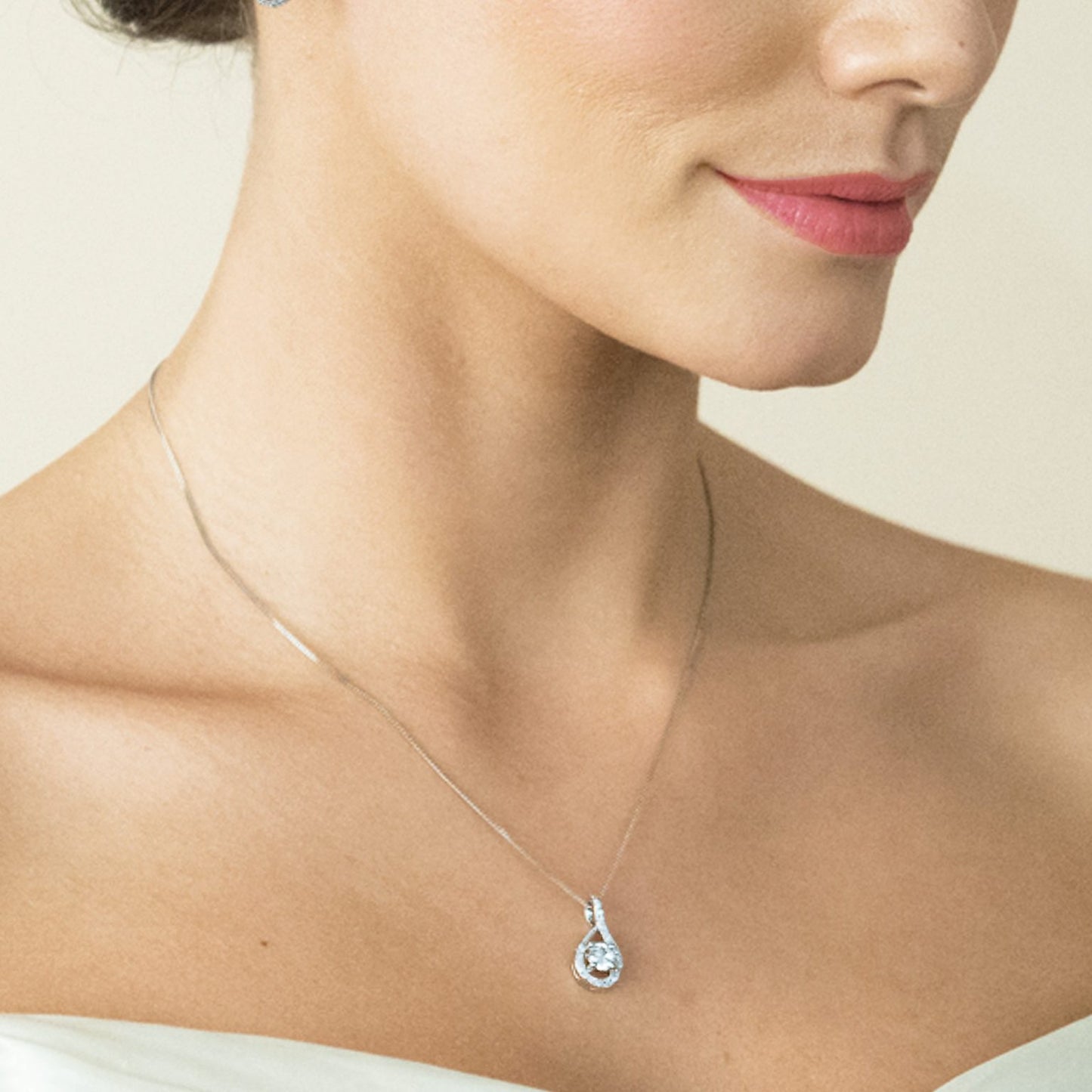 ETERNITY RHODIUM CRYSTAL TEARDROP PROM SET