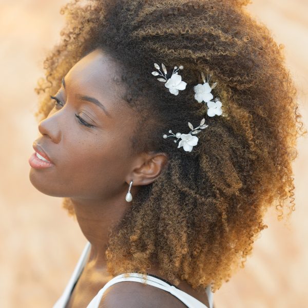 FLORET CRYSTAL PEARL FLOWER HAIRPIN PROM SET