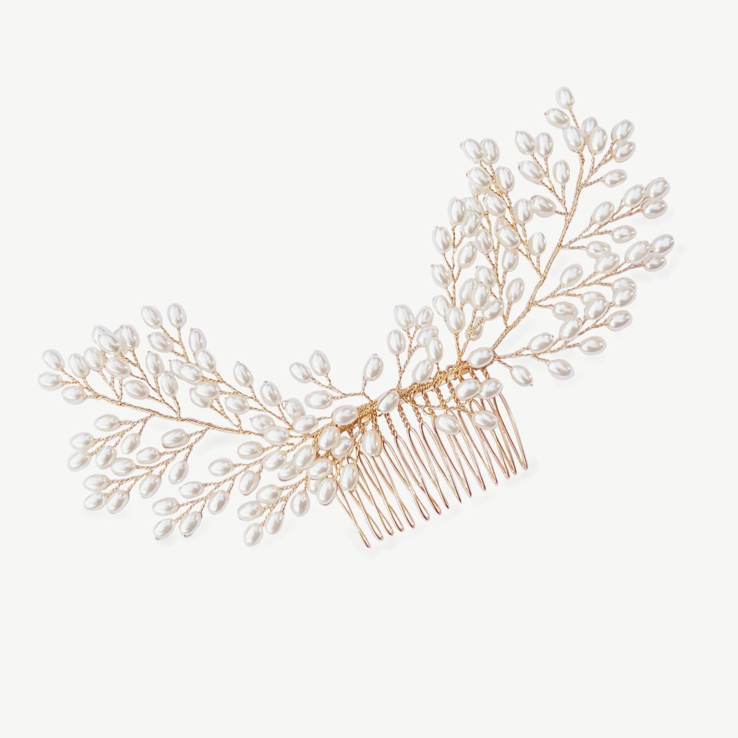 PEARL CASCADE GOLD SPRAY PROM COMB