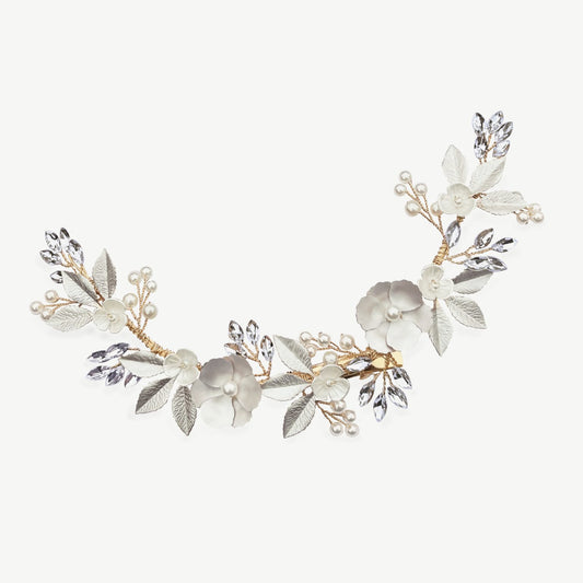 BLOOM PEARL FLORAL CRESCENT PROM CLIP